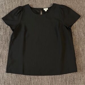 J. Crew Elegant Black Short Sleeve Blouse